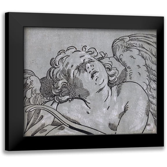 Stellar Design Studio 14x12 Black Modern Framed Museum Art Print Titled - Cupid