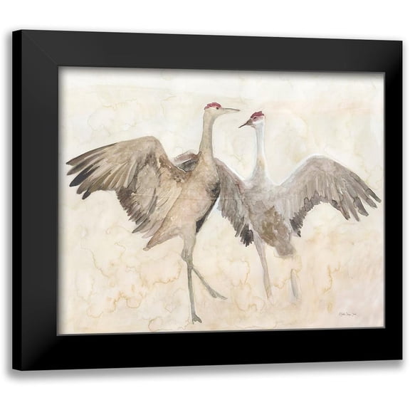 Stellar Design Studio 14x12 Black Modern Framed Museum Art Print Titled - Sandhill Cranes 1