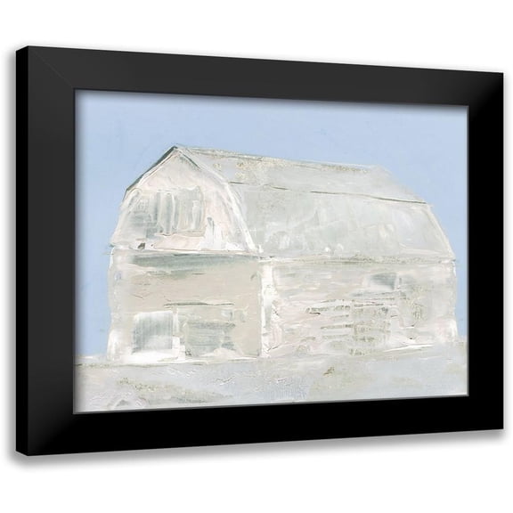 Stellar Design Studio 14x12 Black Modern Framed Museum Art Print Titled - Winter Barn II