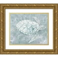 thumbnail image 1 of Stellar Design Studio  14x12 Gold Ornate Wood Framed with Double Matting Museum Art Print Titled - Sea Turtle , 1 of 4