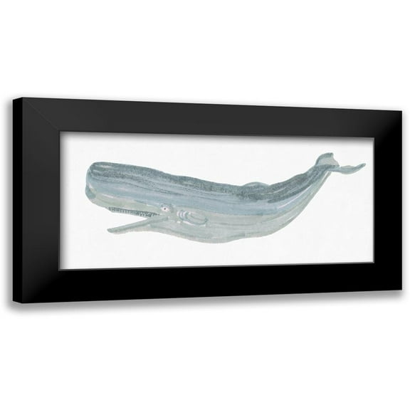 Stellar Design Studio 14x9 Black Modern Framed Museum Art Print Titled - Humpback Whale II