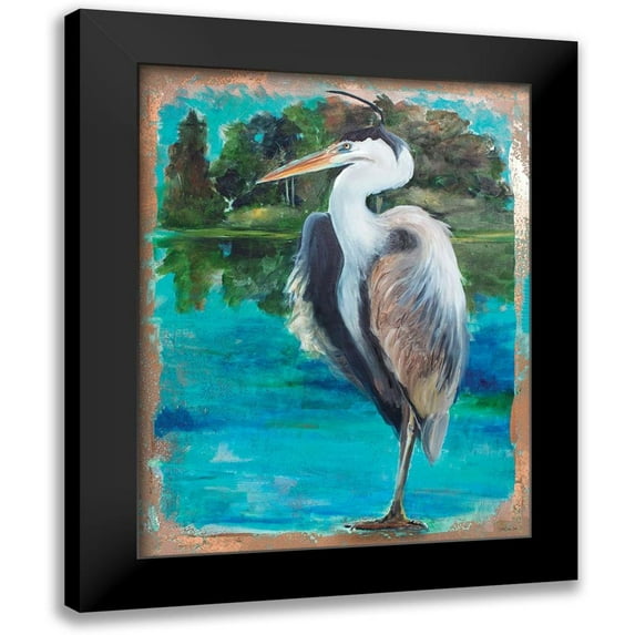 Stellar Design Studio 15x18 Black Modern Framed Museum Art Print Titled - Marsh Heron