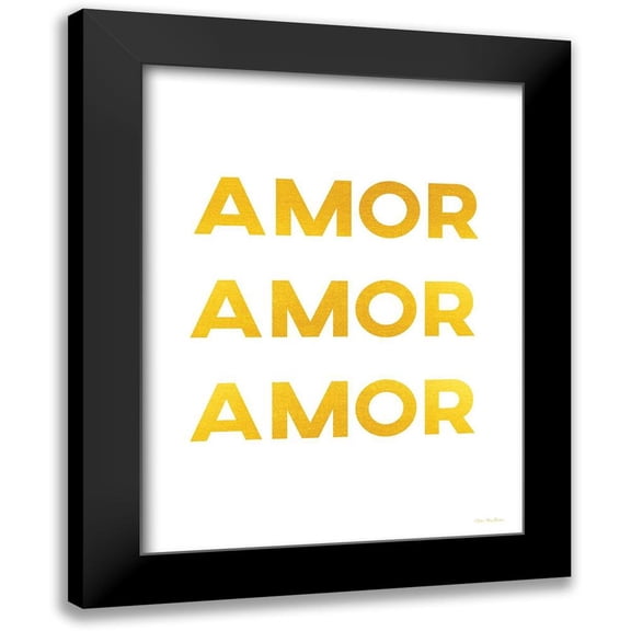 Stellar Design Studio 15x18 Black Modern Framed Museum Art Print Titled - Spanish Love Love Love
