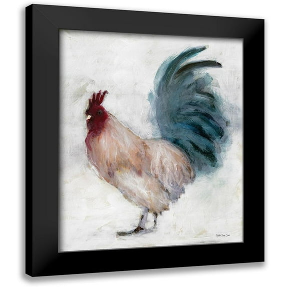 Stellar Design Studio 15x18 Black Modern Framed Museum Art Print Titled - Transitional Rooster II