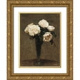 thumbnail image 1 of Stellar Design Studio 15x18 Gold Ornate Wood Framed with Double Matting Museum Art Print Titled - Vintage Floral Vase, 1 of 4