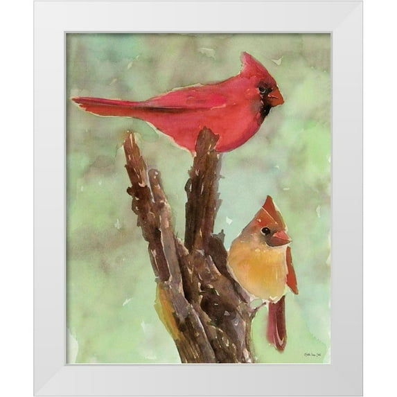 Stellar Design Studio 15x18 White Modern Wood Framed Museum Art Print Titled - Cardinal 1