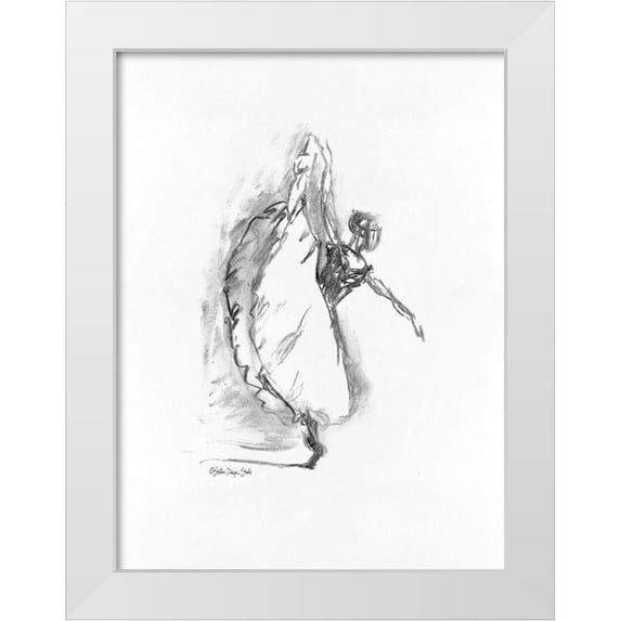 Stellar Design Studio 15x18 White Modern Wood Framed Museum Art Print Titled - Dance Figure 4