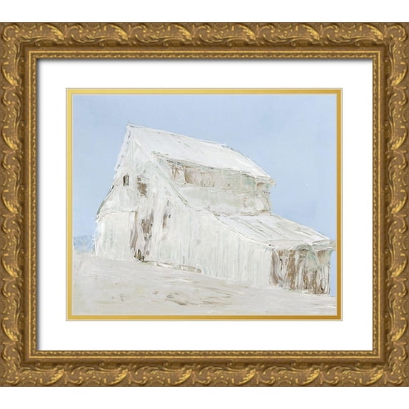 Stellar Design Studio 17x15 Gold Ornate Wood Framed with Double Matting Museum Art Print Titled - Oakdale Ranch I