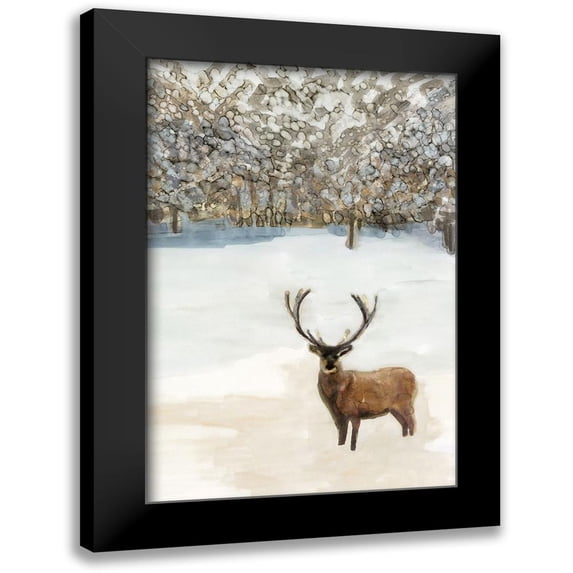 Stellar Design Studio 17x24 Black Modern Framed Museum Art Print Titled - Grand Elk II