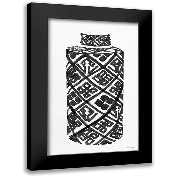 Stellar Design Studio 17x24 Black Modern Framed Museum Art Print Titled - Tile Vase 2