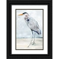 thumbnail image 1 of Stellar Design Studio 17x24 Black Ornate Wood Framed with Double Matting Museum Art Print Titled - Beach Blue Heron I, 1 of 4