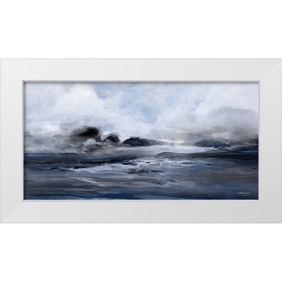 Stellar Design Studio 18x11 White Modern Wood Framed Museum Art Print Titled - Distant Calm I
