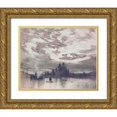 thumbnail image 1 of Stellar Design Studio 18x15 Gold Ornate Wood Framed with Double Matting Museum Art Print Titled - Moonlight Over Venice 1, 1 of 4