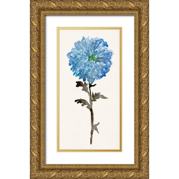 Stellar Design Studio 18x32 Gold Ornate Wood Framed with Double Matting Museum Art Print Titled - Flourishing Floral I