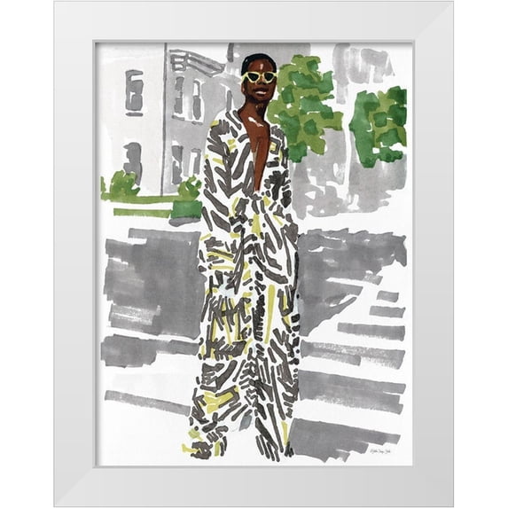 Stellar Design Studio 19x24 White Modern Wood Framed Museum Art Print Titled - Fashion in the City 2