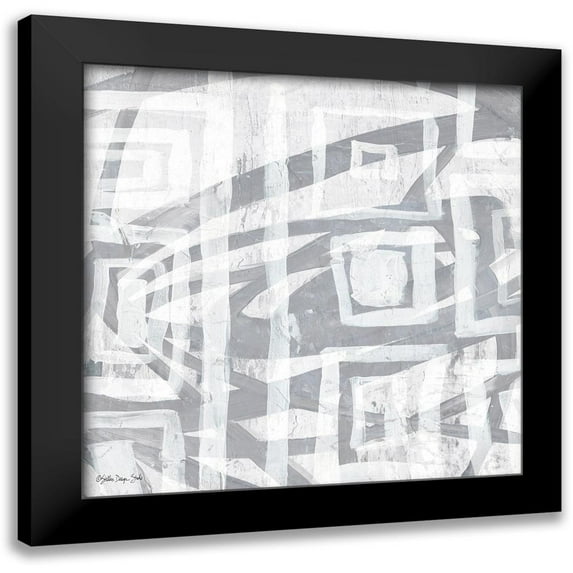 Stellar Design Studio 20x20 Black Modern Framed Museum Art Print Titled - Intertwined 5