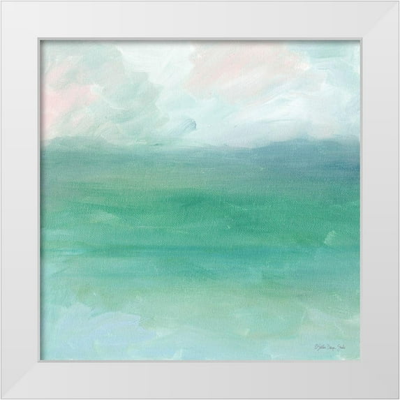 Stellar Design Studio 20x20 White Modern Wood Framed Museum Art Print Titled - Calm Horizon 8