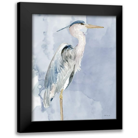 Stellar Design Studio 20x24 Black Modern Framed Museum Art Print Titled - Heron 3