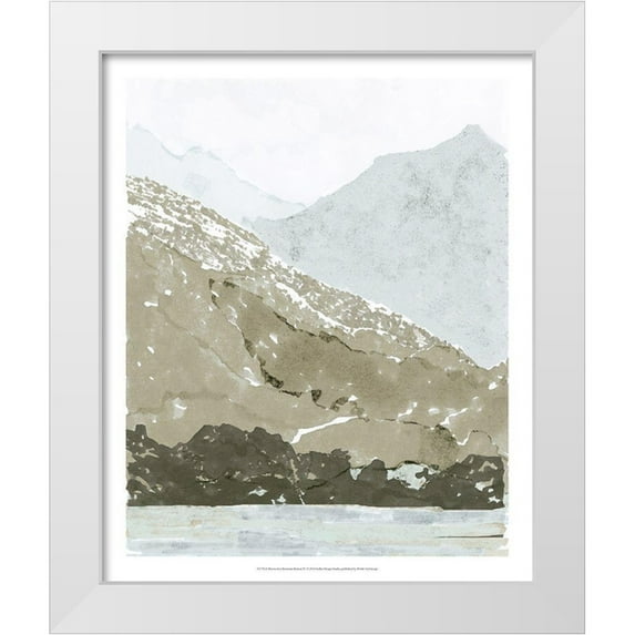 Stellar Design Studio 20x24 White Modern Wood Framed Museum Art Print Titled - Watercolor Mountain Retreat IV