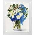 thumbnail image 1 of Stellar Design Studio 20x24 White Modern Wood Framed Museum Art Print Titled - White And Navy Floral Arrangement I, 1 of 4