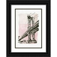 thumbnail image 1 of Stellar Design Studio 23x32 Black Ornate Wood Framed with Double Matting Museum Art Print Titled - New York Bridge II, 1 of 4