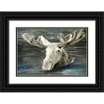 thumbnail image 1 of Stellar Design Studio 24x17 Black Ornate Wood Framed with Double Matting Museum Art Print Titled - Lake Moose, 1 of 4