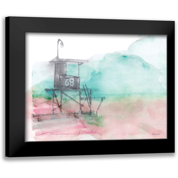 Stellar Design Studio 24x19 Black Modern Framed Museum Art Print Titled - High Surf 2