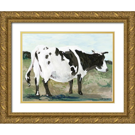 Stellar Design Studio 24x19 Gold Ornate Wood Framed with Double Matting Museum Art Print Titled - Bessie