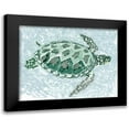 thumbnail image 1 of Stellar Design Studio 24x20 Black Modern Framed Museum Art Print Titled - Green Turtle I, 1 of 5