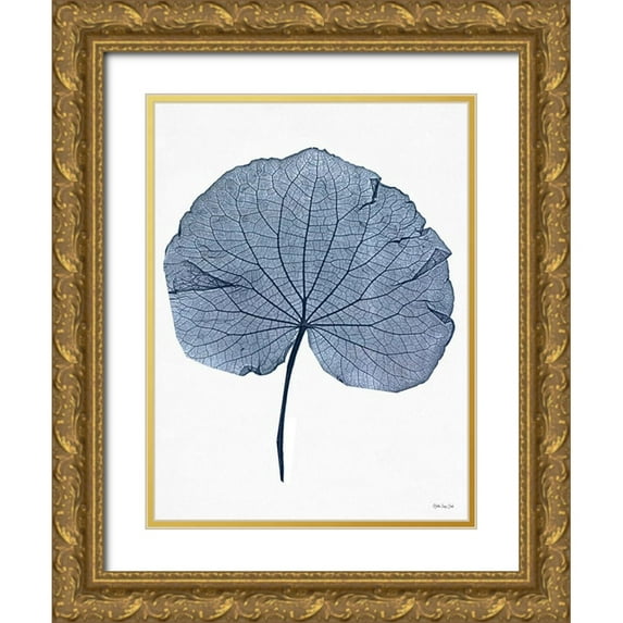 Stellar Design Studio 25x32 Gold Ornate Wood Framed with Double Matting Museum Art Print Titled - Indigo Nature Study IV