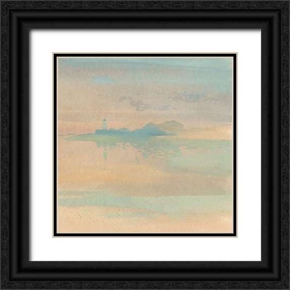 Stellar Design Studio 26x26 Black Ornate Wood Framed with Double Matting Museum Art Print Titled - Pastel Countryide III