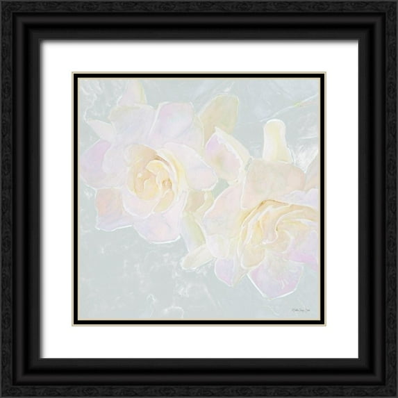 Stellar Design Studio 26x26 Black Ornate Wood Framed with Double Matting Museum Art Print Titled - Rose Bouquet 1