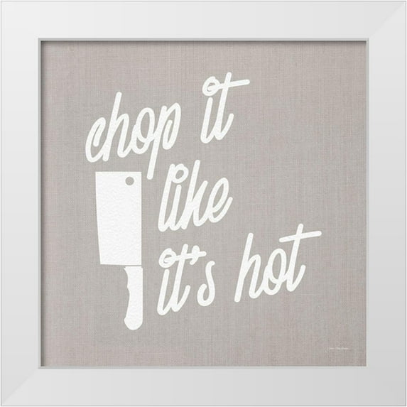 Stellar Design Studio 26x26 White Modern Wood Framed Museum Art Print Titled - Chop It Like Its Hot