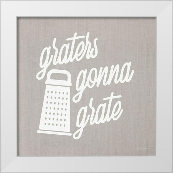 Stellar Design Studio 26x26 White Modern Wood Framed Museum Art Print Titled - Graters Gonna Grate