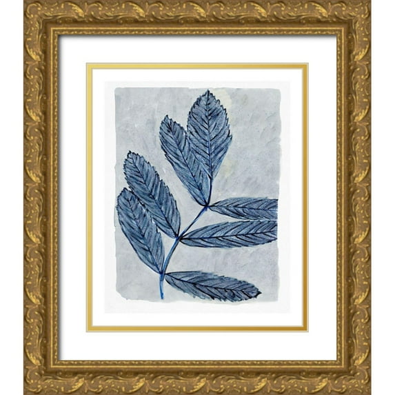 Stellar Design Studio 26x31 Gold Ornate Wood Framed with Double Matting Museum Art Print Titled - Modern Botanical Study I