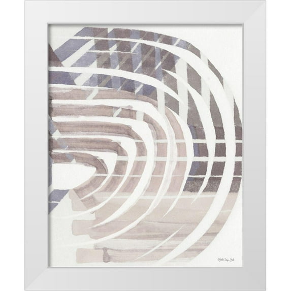 Stellar Design Studio 26x31 White Modern Wood Framed Museum Art Print Titled - Abstract Curves