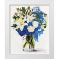 thumbnail image 1 of Stellar Design Studio 26x31 White Modern Wood Framed Museum Art Print Titled - White And Navy Floral Arrangement I, 1 of 4