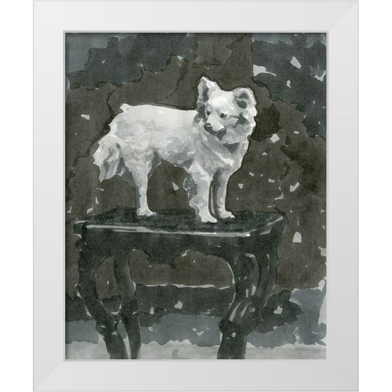 Stellar Design Studio 26x32 White Modern Wood Framed Museum Art Print Titled - Dog Study III
