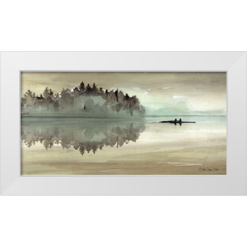 Stellar Design Studio 32x18 White Modern Wood Framed Museum Art Print ...