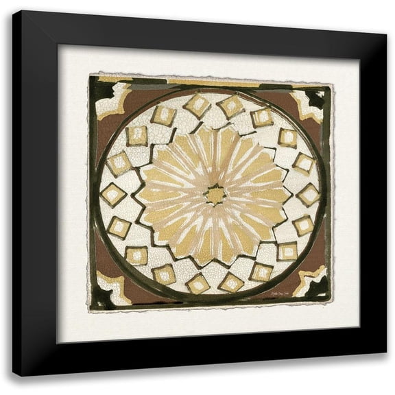 Stellar Designs Studio 12x12 Black Modern Framed Museum Art Print Titled - Moroccan Tile Pattern IV