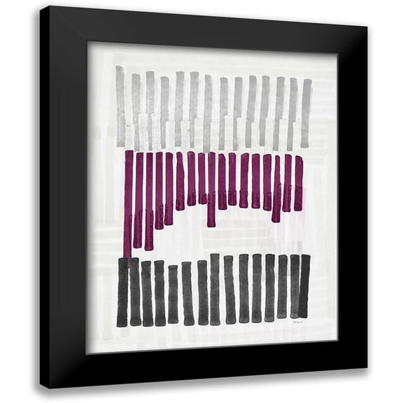 Stellar Designs Studio 12x14 Black Modern Framed Museum Art Print Titled - Intersecting Lines 2