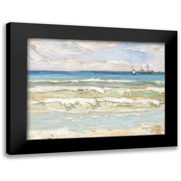 Stellar Designs Studio 14x12 Black Modern Framed Museum Art Print Titled - Crash Ashore II