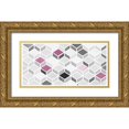 thumbnail image 1 of Stellar Designs Studio 18x11 Gold Ornate Wood Framed with Double Matting Museum Art Print Titled - Fuchsia and Gray Pattern, 1 of 4