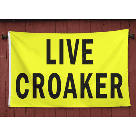 Stellar 3' x 5' Polyester Live Croaker Flag, Outdoor Bait Store Advertising