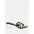 thumbnail image 1 of Stellar Gold Line Croc Sculpted Heel Sandals, 1 of 9