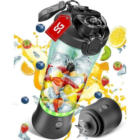 Stellar Goods Powerful Portable Blender for Smoothies & Shakes - Mini Blender with High-Torque Motor, Long-Life Battery, Leak-Proof Cup - One-Click & Pulse Mode - Personal Blender for Home, Travel