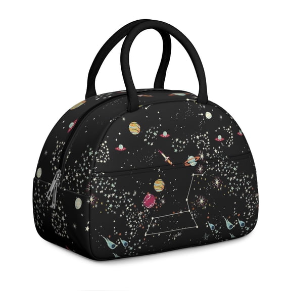 Stellar Lunch Bag for Women – Cosmic Nebula and Galaxy Design Tote, Leakproof & Spacious for School, Work, or Space Explorers