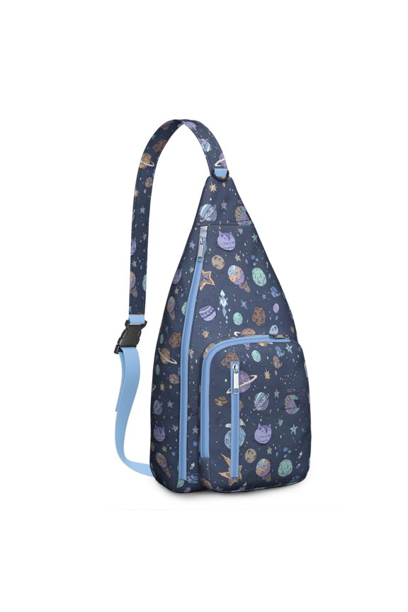 Stellar Navigation Sling Backpack&nbsp;- Star Map & Compass Print (Durable)