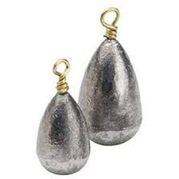 Stellar Pear Sinker 3/8 Ounce (100 Pack) Fishing Weights, Bell Fishing Sinkers for Saltwater Freshwater, Fishing Gear Tackle
