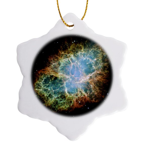 3drose, Stellar Phenomenon Science, 3 inch Snowflake Porcelain Ornament